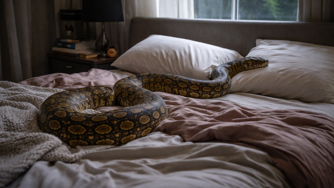 Uyandığında göğsünde 2,5 metrelik piton vardı